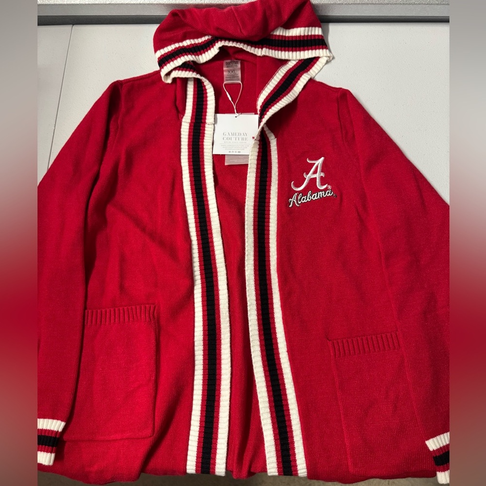 NWT Gameday Couture Alabama Crimson Tide Hooded Cardigan with Embroidered Logo